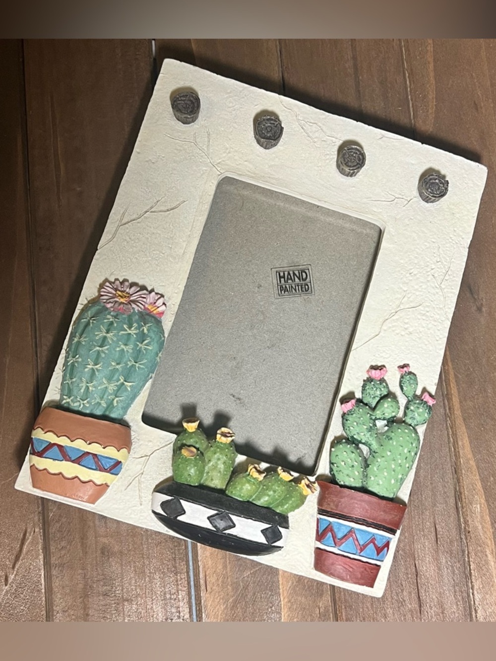 Southwest Sculptural Photo Frame Potted Cactus 1995 Figi Graphic 3.5 X 5 Photos - Picture 7 of 15
